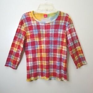 GAP Multicolor Plaid Long Sleeve Tee